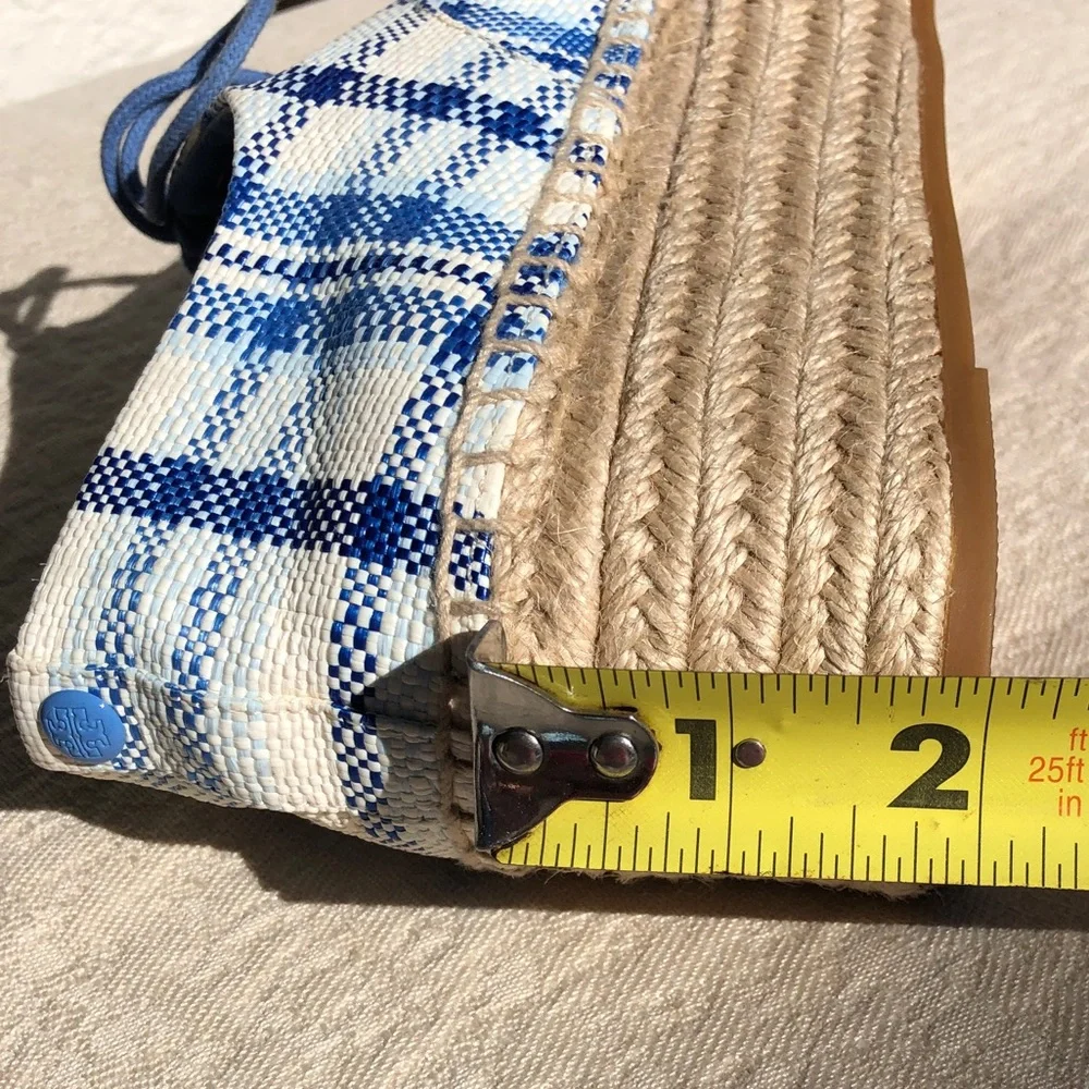 TORY BURCH Florence plaid platform espadrilles shoes size 9,5